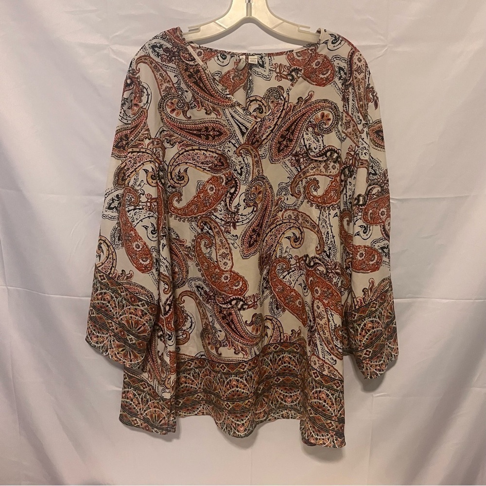 EST. 1946, Plus Size, Paisley, Long Sleeve, Light Weight, Shirt, Size 22/24W